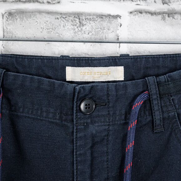 ONES STROKE Tokyo Men's Drawstring Trouser Pants Navy front Black back 6 - Picture 9 of 9